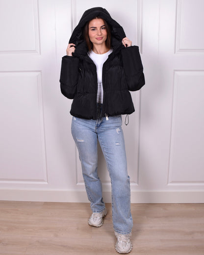 Short PUFFER coat black