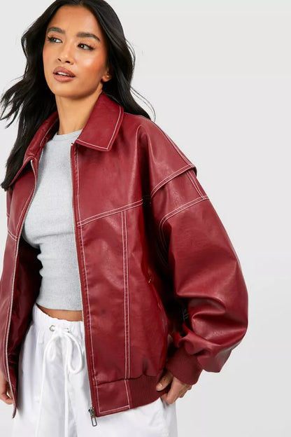 Rosie - Leather Bomber Jacket