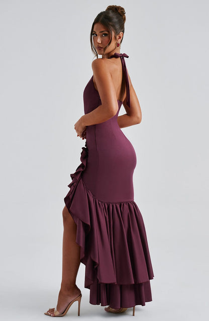 VERONIQUE MAXI DRESS - CHERRY LACQUER