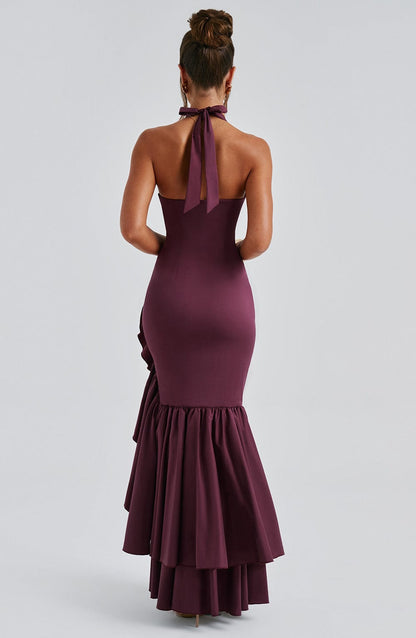 VERONIQUE MAXI DRESS - CHERRY LACQUER